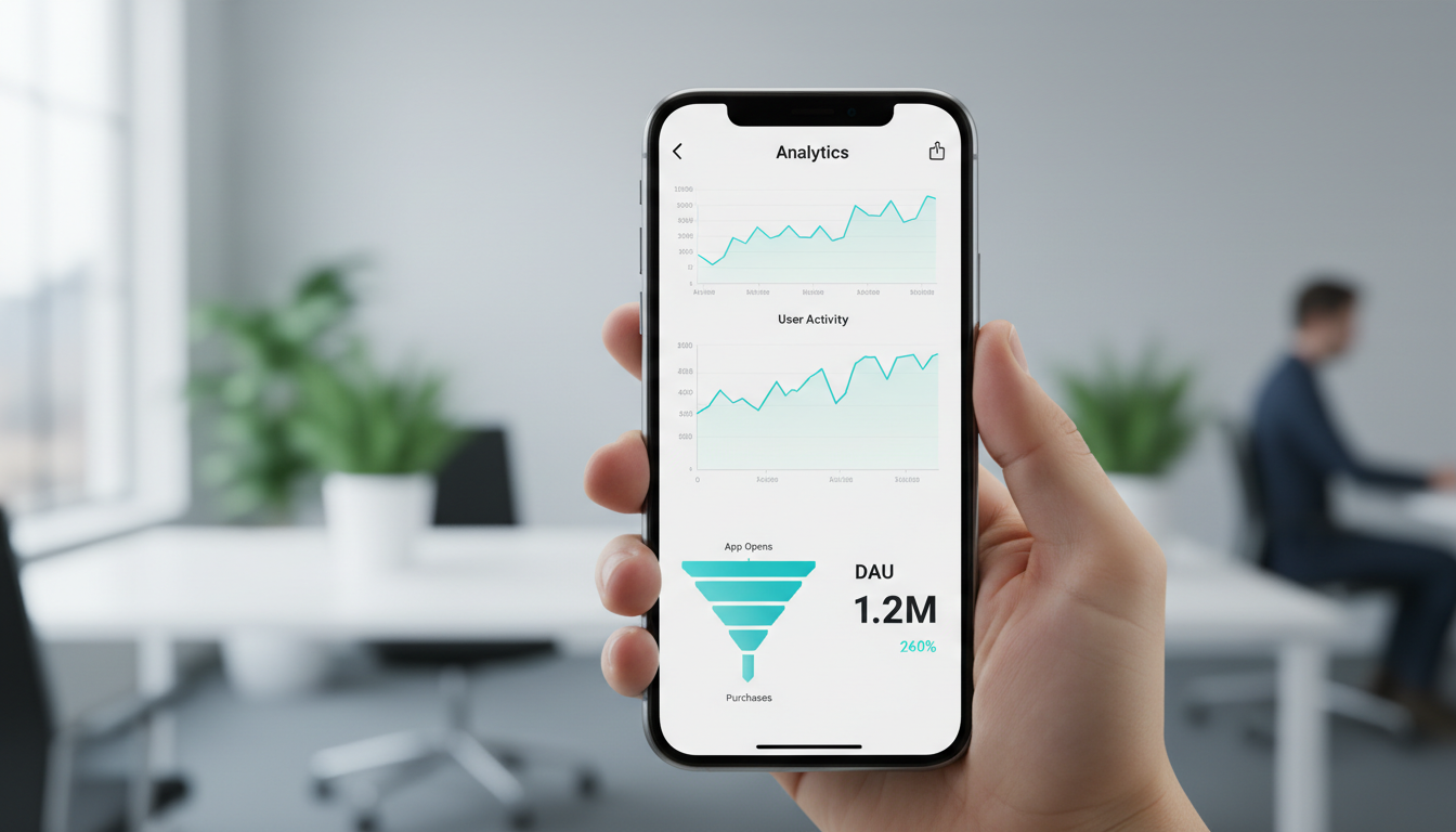 Mobil analitik dashboard ekranı